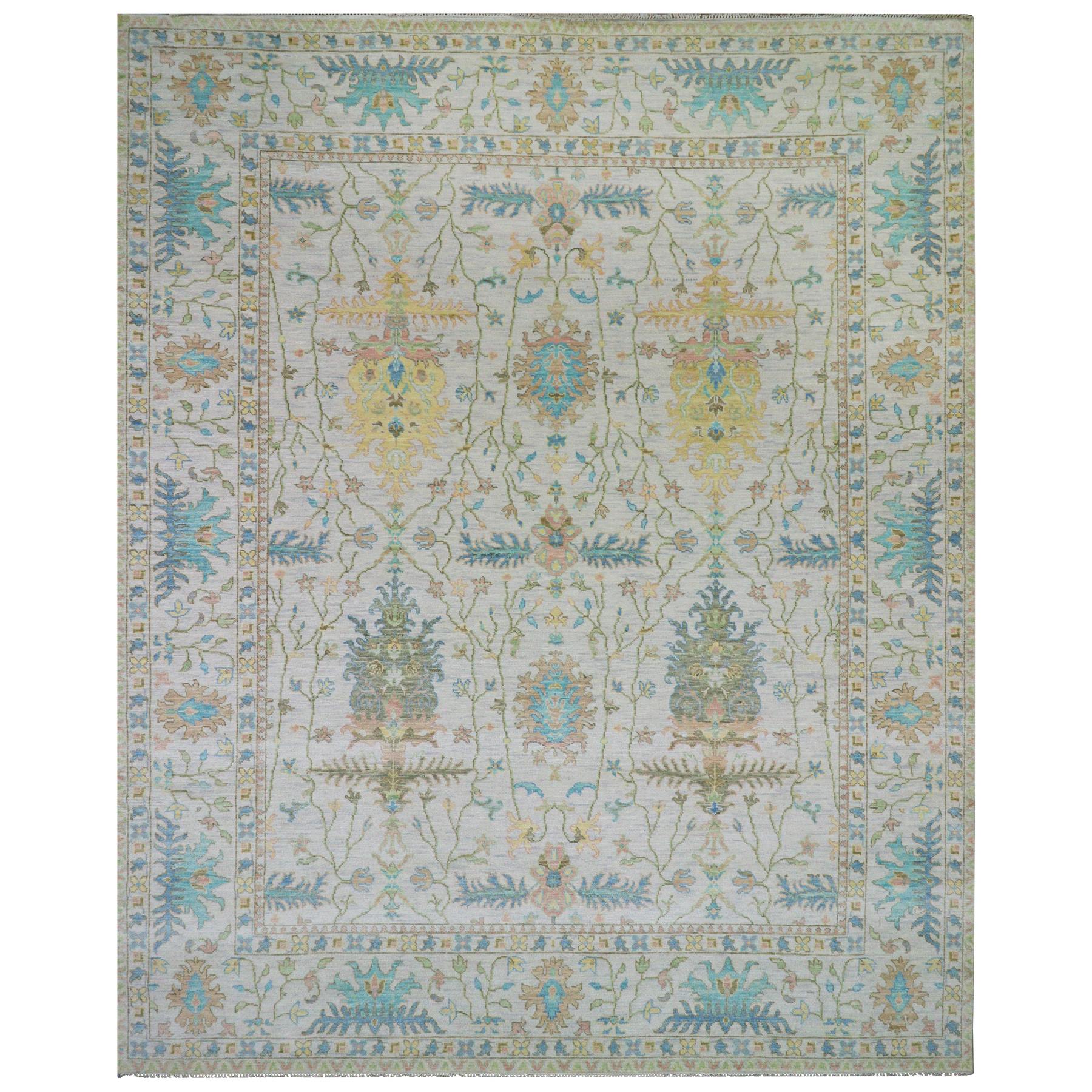 Transitional Wool Hand-Knotted Area Rug 12'1